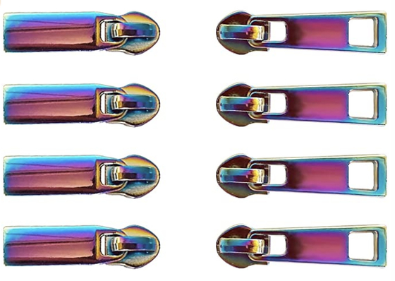 Alalamu ISO9001 Dekoratif Metal Fermuarlar Gökkuşağı Fermuar Çok Renkli Çekiyor