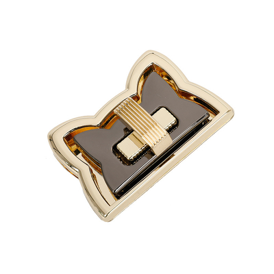 Morden Kedi Kulak Şekli Çanta Kilidi Aksesuarları 3.5cm Metal Kilit Çanta Donanımı